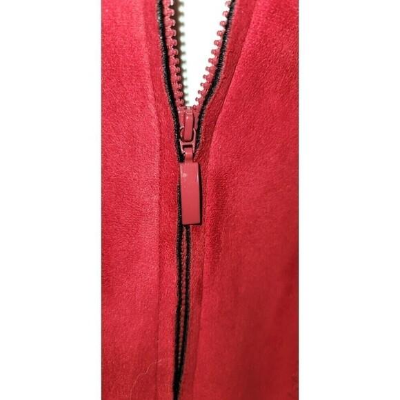 Alfred Dunner Zipped Brushed Suede Fleece Blazer - Size 8P - Picture 8 of 11